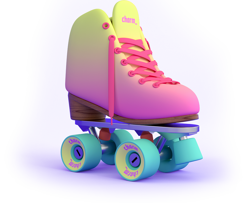 A Charm-branded roller skate